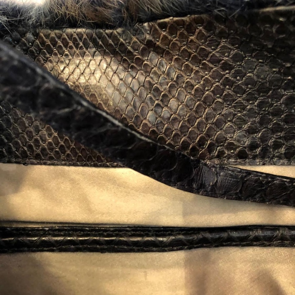 Devi Kroell Gray Fox Fur Python Shoulder Bag - image 8